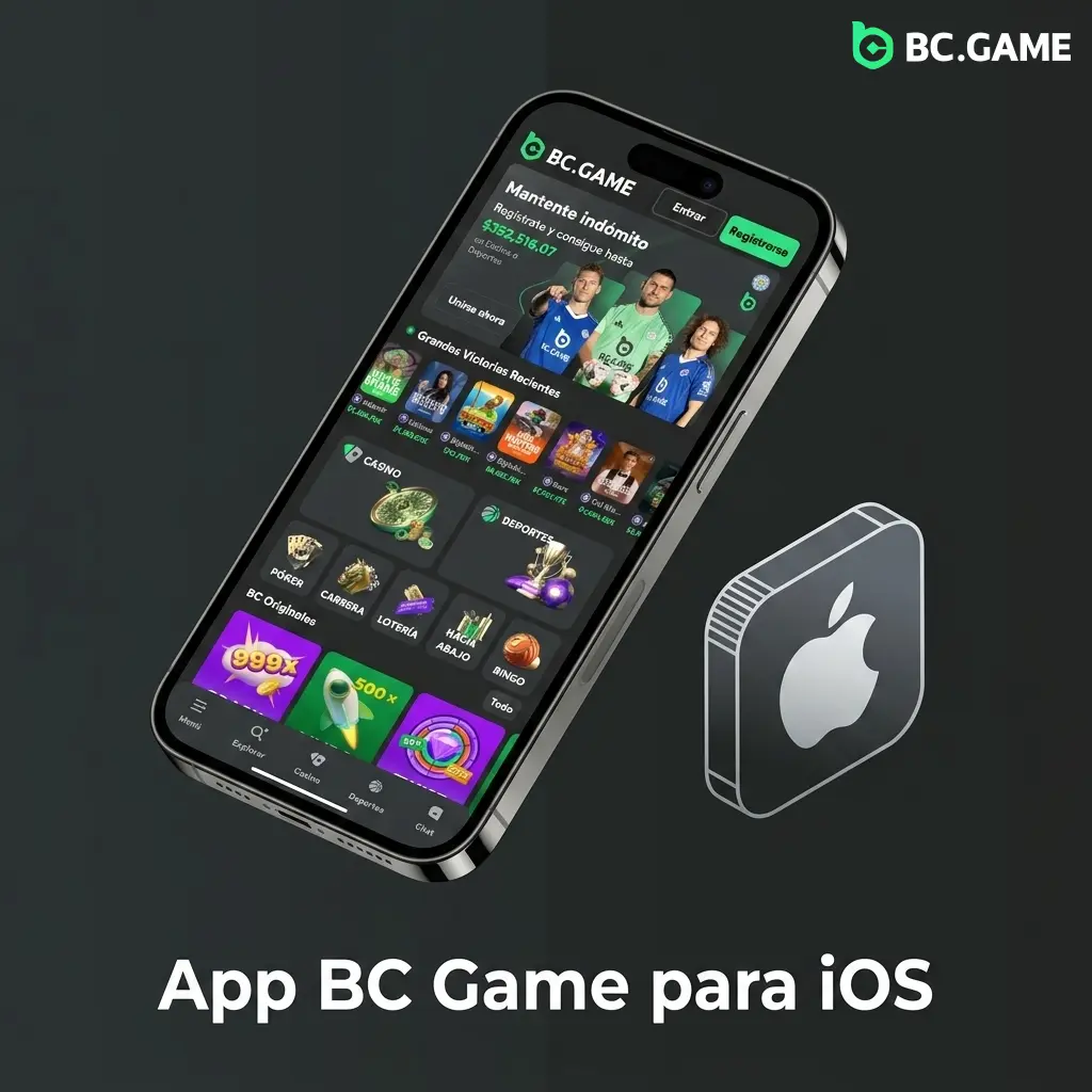 Aplicación BC Game para iOS en iPhone y iPad con casino, apuestas deportivas y más de 9000 juegos