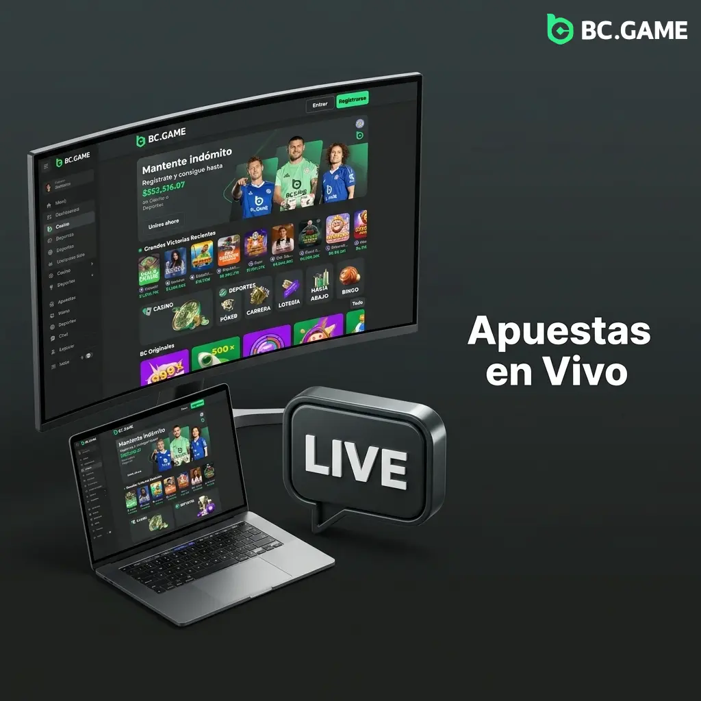 Apuestas en vivo BC Game con cuotas en tiempo real para fútbol Liga MX, Champions y esports CS2 y LoL