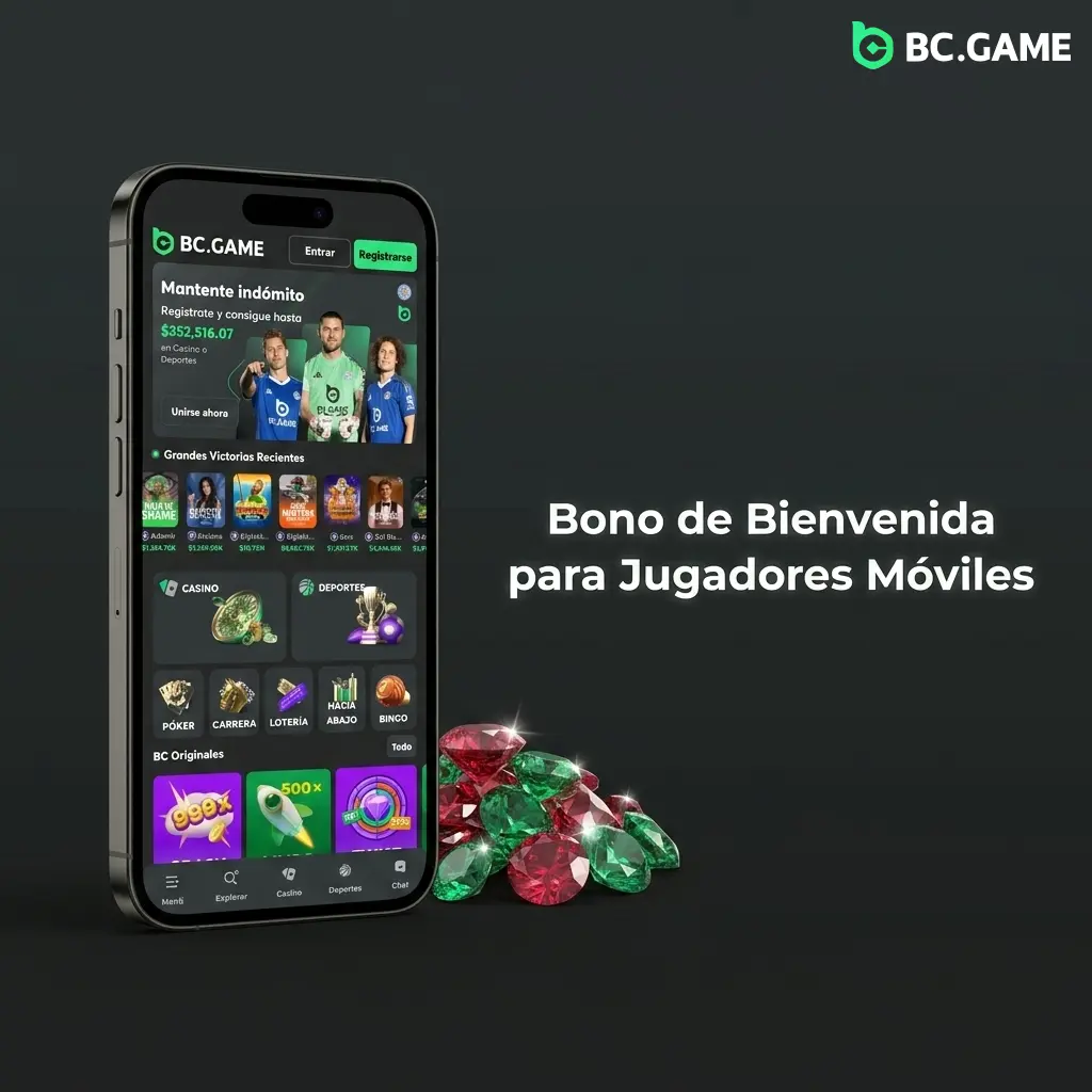 Bono de bienvenida BC Game móvil: 40% hasta 7,500 USD en 4 depósitos y 40 giros gratis