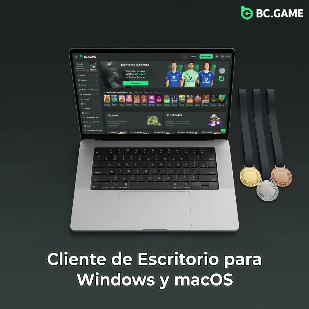 Interfaz de BC Game accesible desde navegador en Windows y macOS sin app de escritorio dedicada