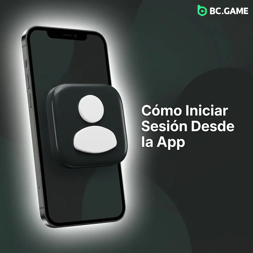 Pantalla de inicio de sesión en la app BC Game para iOS con opciones de Face ID y Touch ID