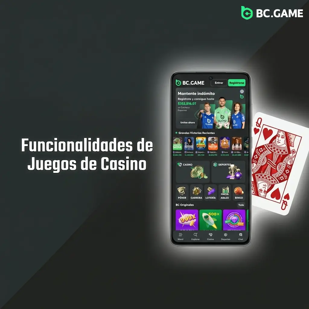 Catálogo de más de 9,000 juegos de casino en BC Game, incluyendo tragamonedas, casino en vivo y crash games.