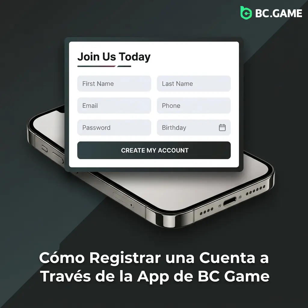 Registro de cuenta en la app BC Game en menos de 60 segundos con correo, teléfono o Google
