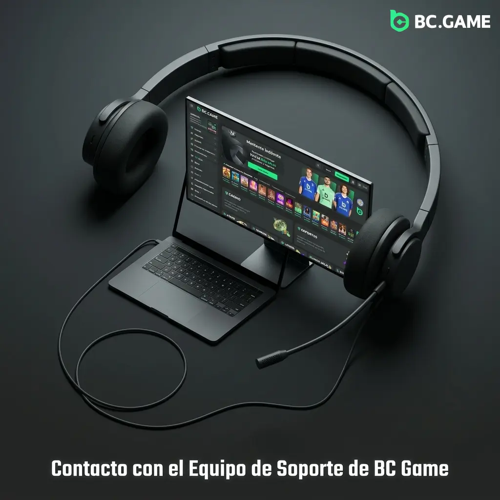 Equipo de soporte BC Game disponible 24/7 por chat en vivo, correo, Telegram y centro de ayuda