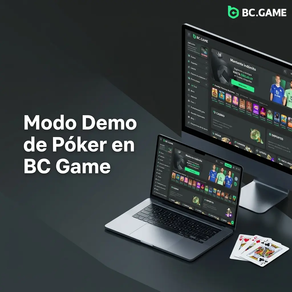 Modo demo de póker en BC Game con créditos virtuales para practicar sin depósito ni riesgo financiero
