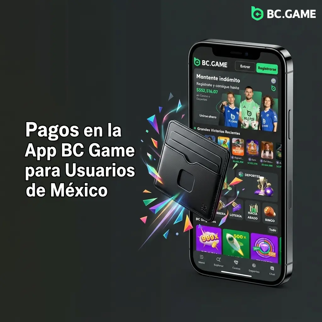 Métodos de pago en app BC Game México: SPEI, OXXOPAY, tarjetas VISA y MasterCard, criptomonedas BTC ETH USDT