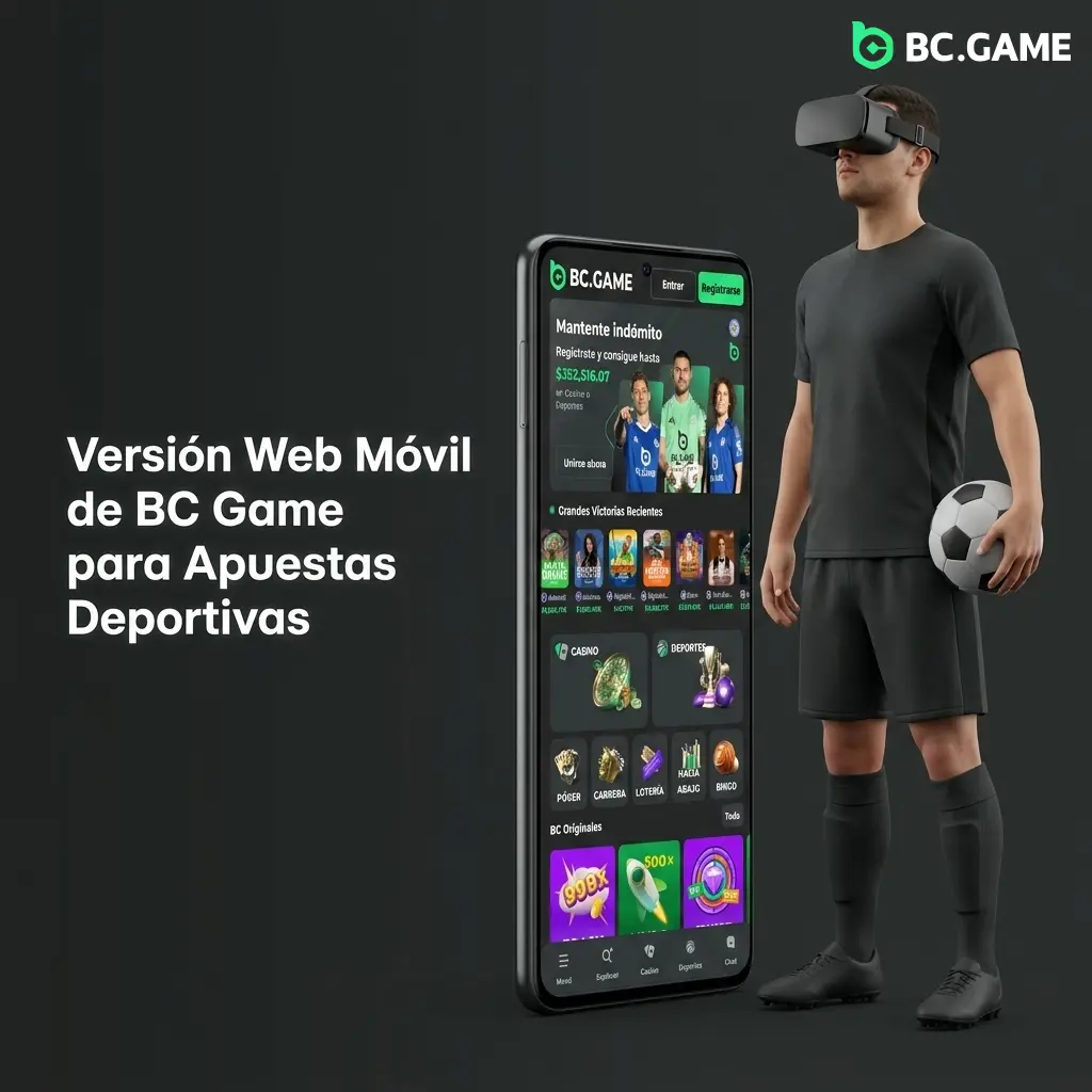Versión web móvil de BC Game optimizada para apuestas deportivas en smartphones y tablets iOS y Android